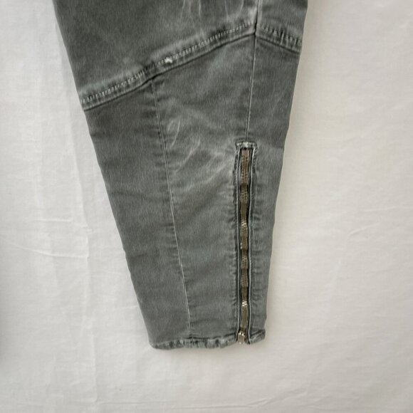 J Brand Slim Fit Cargo Pants Zippered Ankles Pockets Mint Olive Worn Womens 36 - Picture 5 of 13